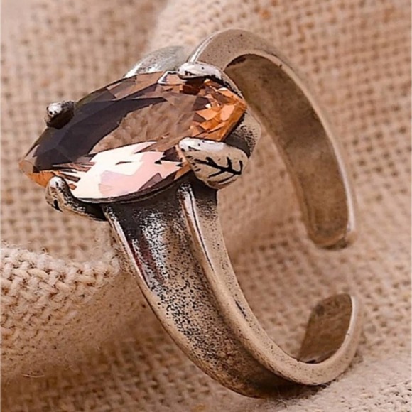 Emerald Green Citrine Sterling Silver Ring Set - Picture 3 of 8